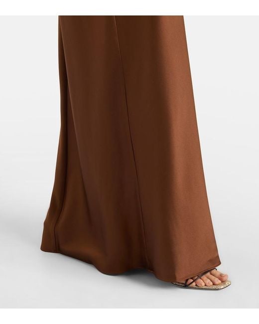 Veronica Beard Brown Nelzy Silk-Blend Satin Maxi Dress