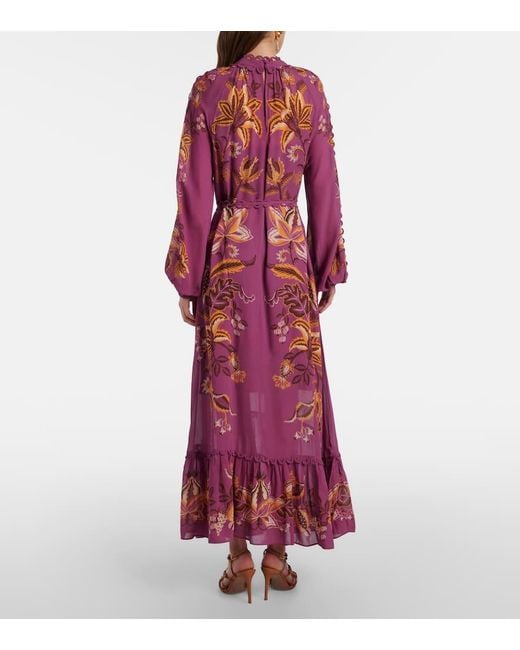 Vestido Largo Floral Farm Rio de color Red