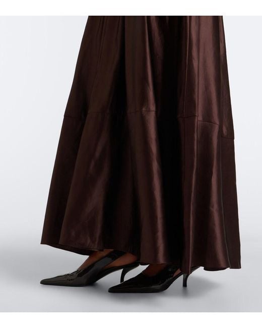 Joseph Black Nova Pleated Linen And Silk Maxi Dress
