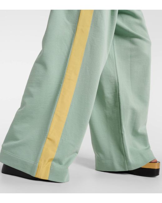 Dries Van Noten Green Cotton Jersey Wide-leg Sweatpants