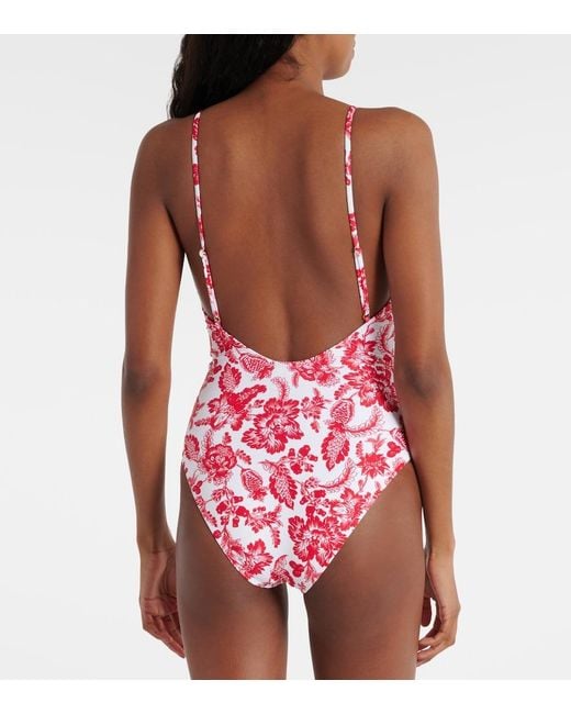 Melissa Odabash Red Maui Floral Swimsuit