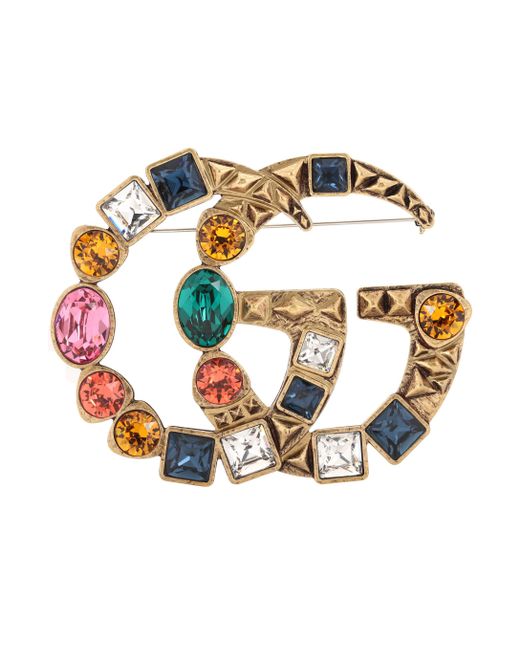Gucci Multicolor Crystal Double G Earrings