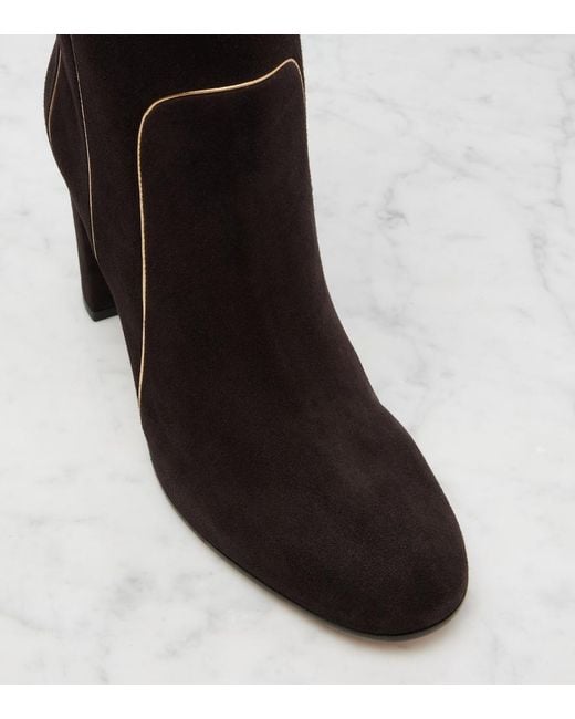 Gianvito Rossi Black 85 Suede Knee-High Boots