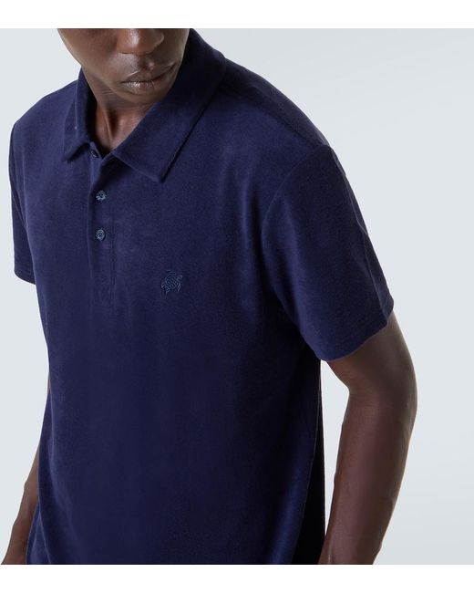 Vilebrequin Blue Phoenix Terry Toweling Polo Shirt for men