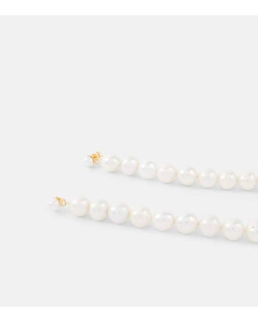 Pendientes largos con perlas Magda Butrym de color White