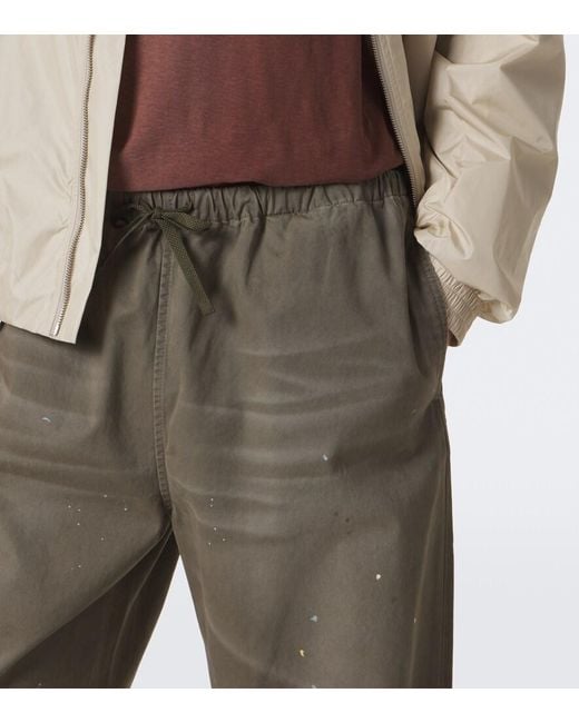 Acne Gray Cotton Twill Wide-Leg Pants for men