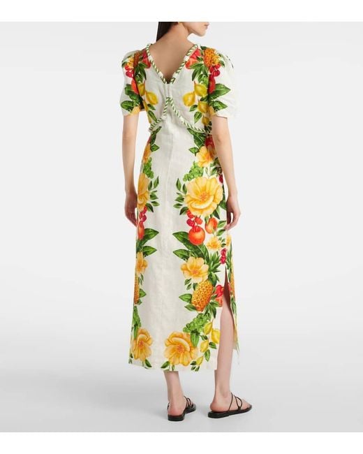 Farm Rio Metallic Maxikleid Aus Leinen