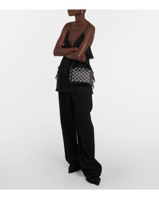 Khaite Black Elena Small Studded Leather Shoulder Bag