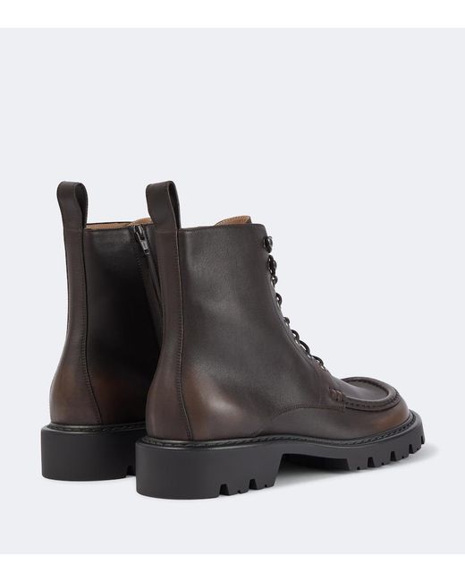 Loewe Black Sierra Leather Combat Boots for men