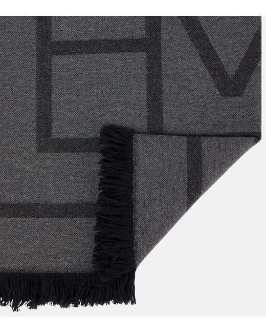 Totême  Black Monogram Wool And Cashmere Scarf