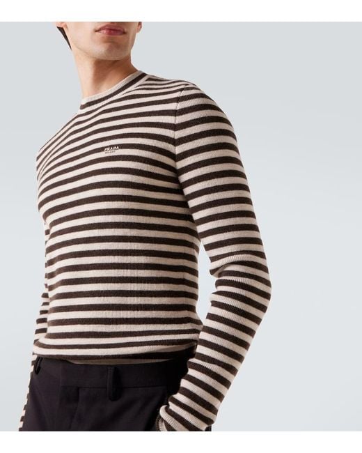 Prada Pullover Aus Schurwolle in Natural für Herren
