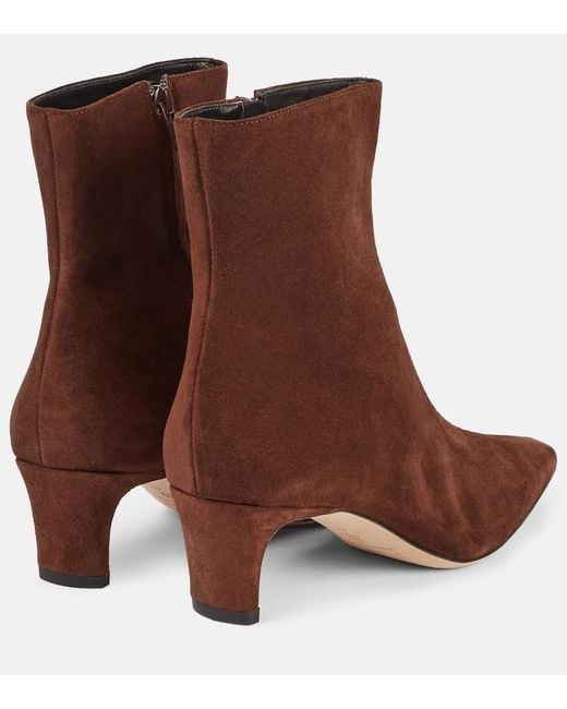 Staud Brown Wally 55 Suede Ankle Boots
