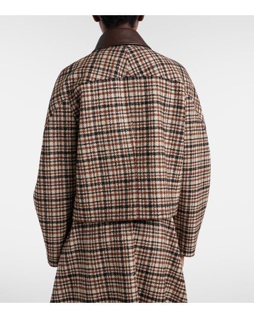 Brunello Cucinelli Brown Checked Wool And Alpaca-Blend Jacket