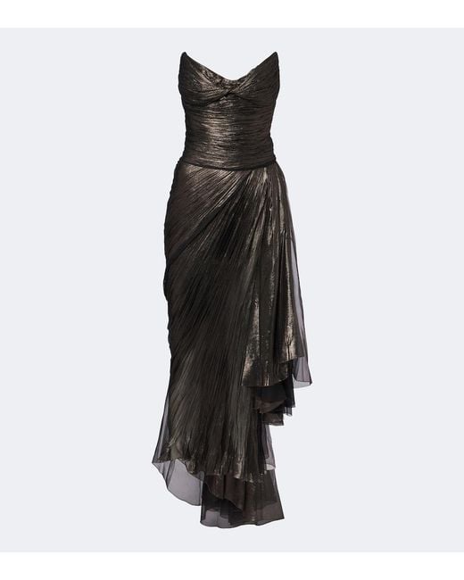 Maria Lucia Hohan Black Heidi Metallic Silk Corset Gown