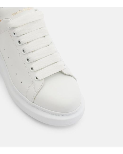 McQueen White Oversized Leather Sneakers