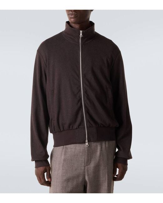 Our Legacy Black Mob Ribbed-Knit Cotton-Blend Bomber Jacket for men