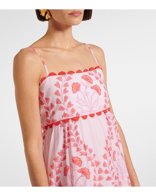 Juliet Dunn Pink Bedrucktes Midikleid Aus Baumwolle
