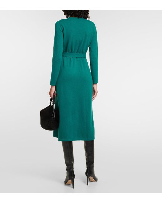 Diane von Furstenberg Green Astrid Wool And Cashmere Wrap Dress
