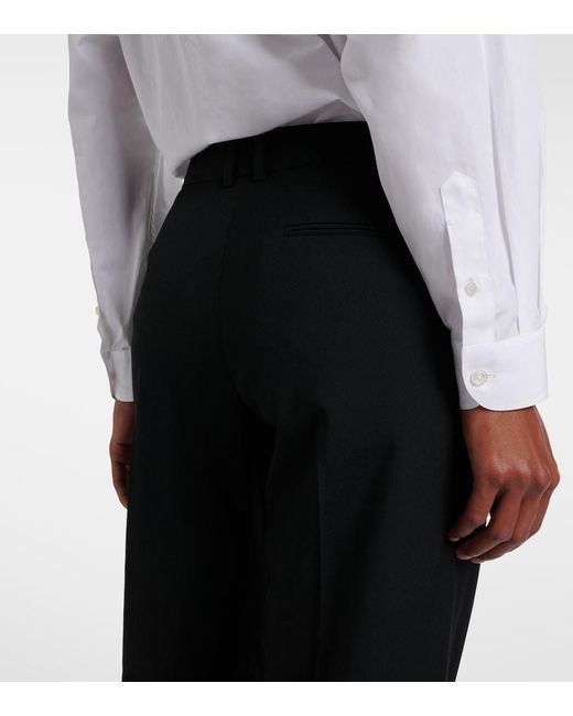 The Row Black Hiram Wool Straight Pants