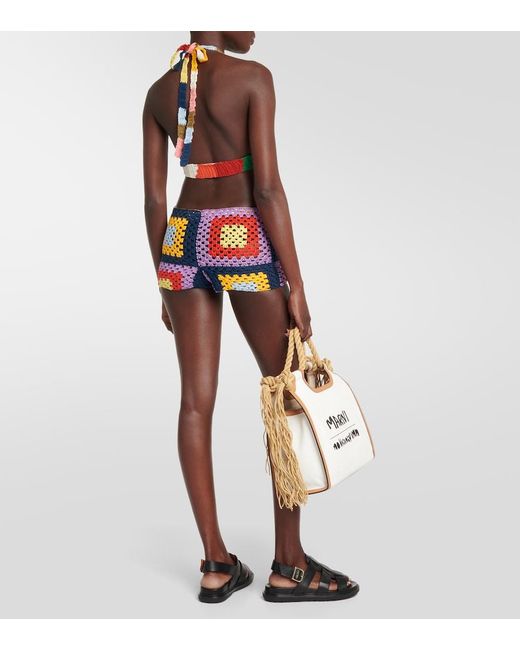Marni Red X No Vacancy Inn Knit Crop Top