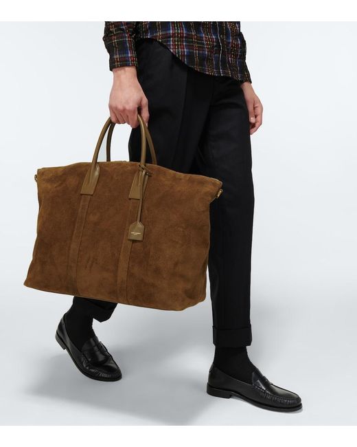 Saint Laurent Giant Suede Bowling Bag in Brown for Men Lyst