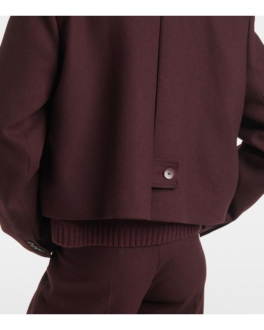 Joseph Purple Cropped Single-Breasted Wool Jacket