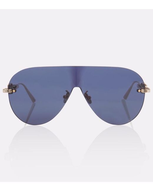 Dior Blue Cd Chain M2U Shield Sunglasses