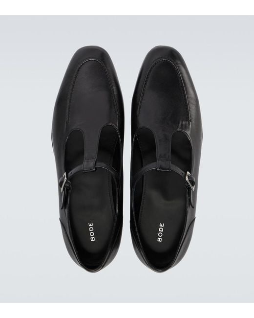 Bode Black School Leather Loafers for men