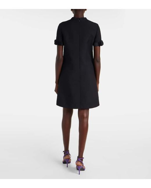 Valentino Black Crepe Couture Bow-Detail Minidress