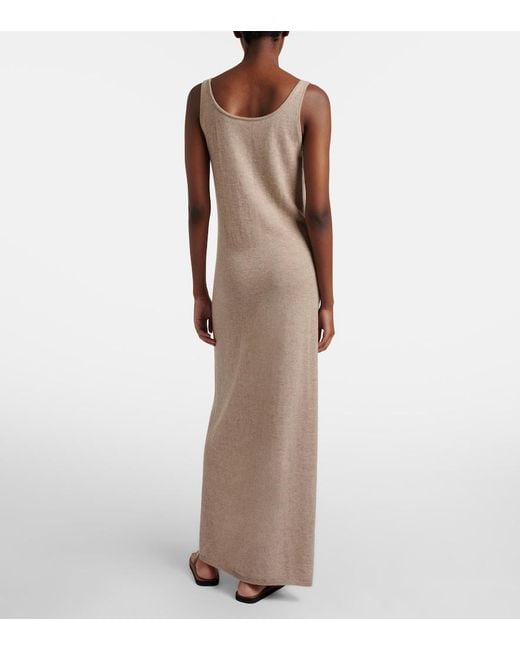 The Row Natural Nareen Knitted Cashmere Maxi Dress