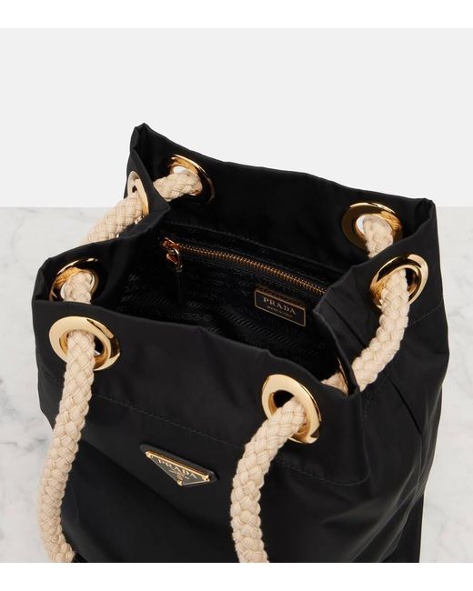 Prada Black Mariner Re-Nylon Small Bucket Bag