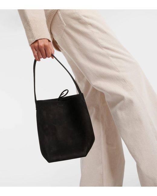 The Row Black N/s Park Small Suede Tote Bag