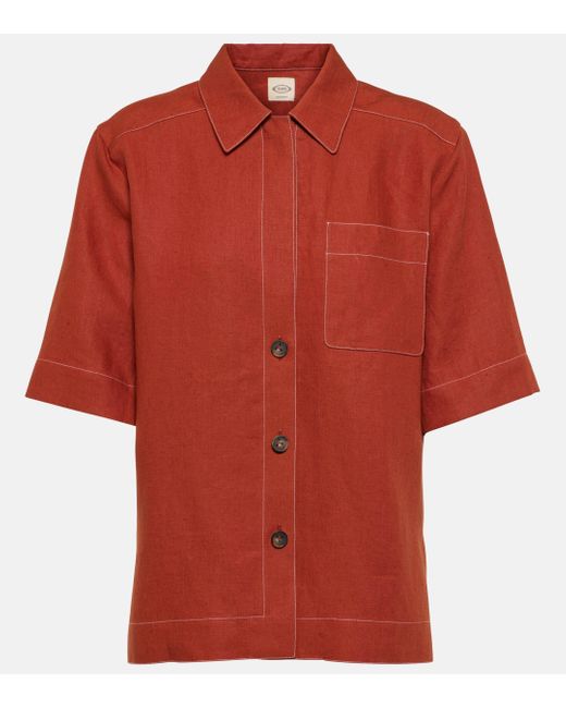 Tod's Red Linen Shirt