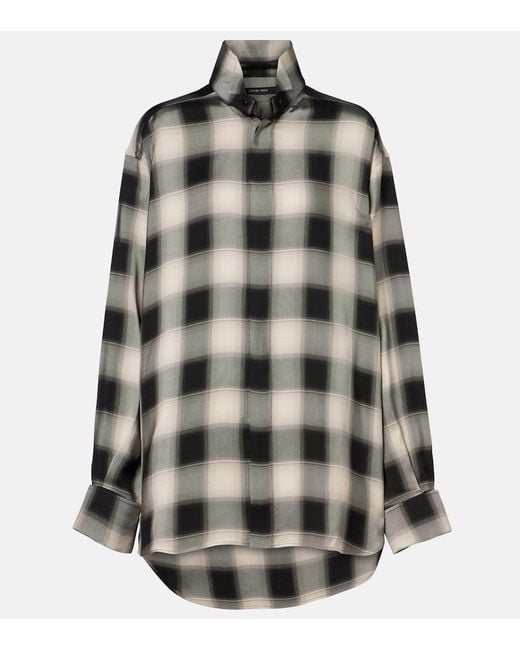 Phoebe Philo Black Checked Oversized Shirt