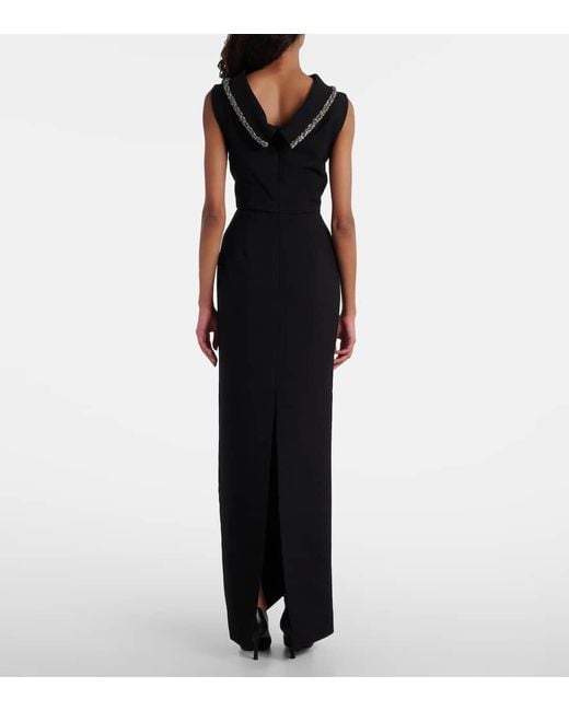 Roland Mouret Black Verzierte Robe Aus Crepe