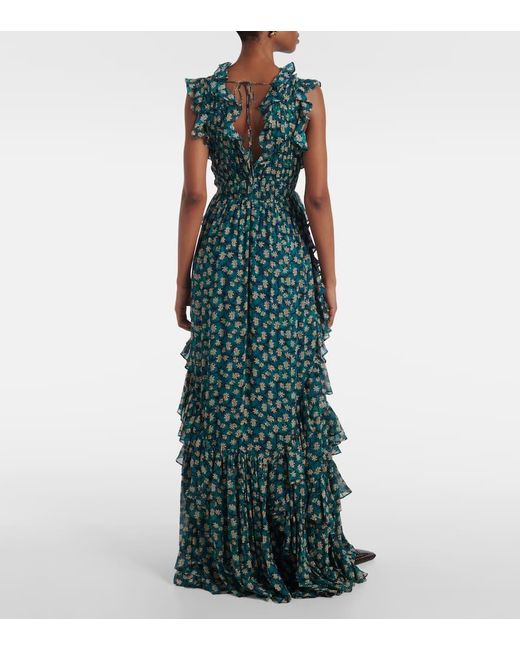 Robe Longue Florella En Soie A Fleurs Ulla Johnson en coloris Green