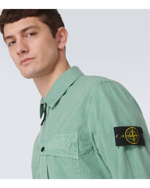 Stone Island Green Compass Cotton Blouson Jacket for men