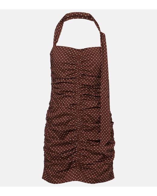 Posse Brown Edie Polka-Dot Minidress