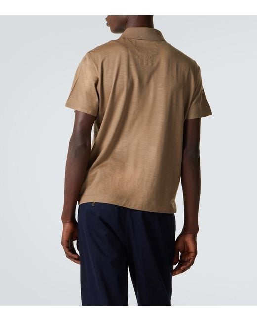 Dunhill Brown Wool And Cashmere Polo Shirt for men