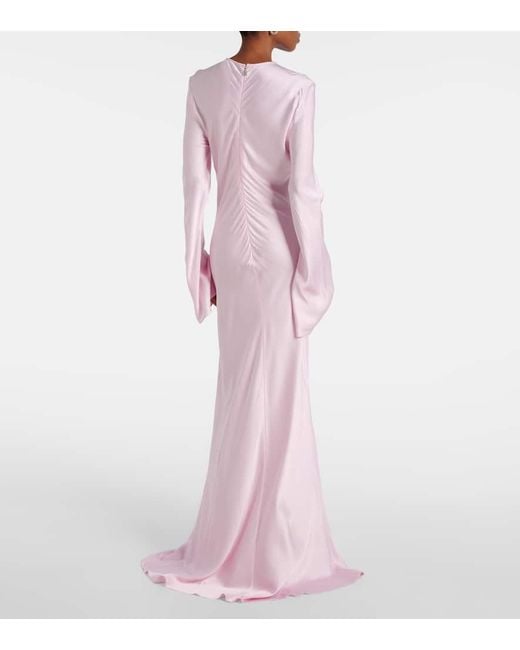 ROTATE BIRGER CHRISTENSEN Purple Bridal Satin Gown
