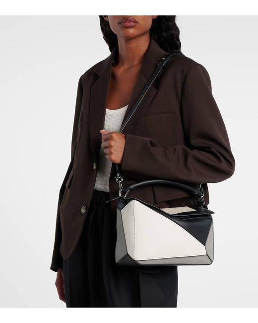 Loewe Black Tote Bag Puzzle Edge Small Aus Leder