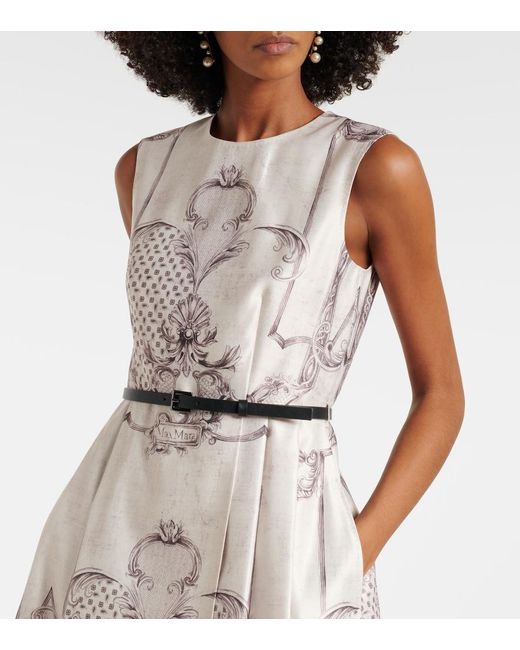 Max Mara Natural Ambuto Printed Midi Dress