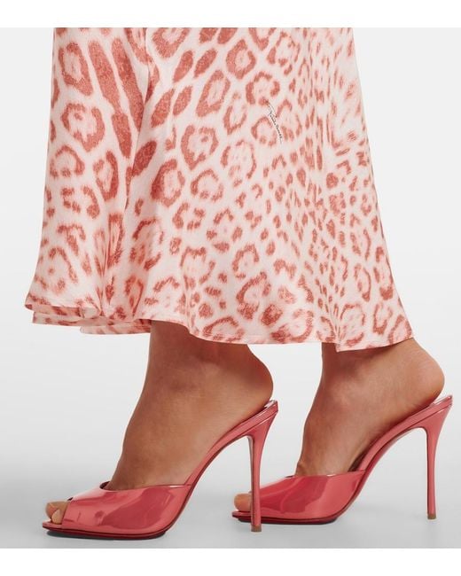 Christian Louboutin Red Me Dolly Laminated Leather Mules