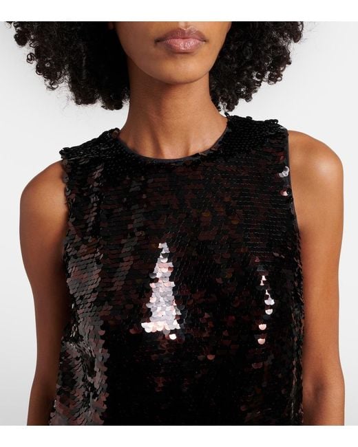 Staud Black Sequined Top