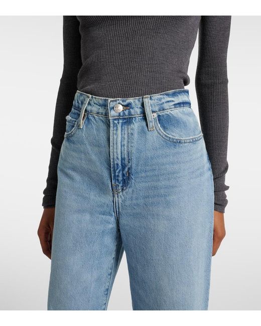 FRAME Blue High-Rise Wide-Leg Jeans Le Jane