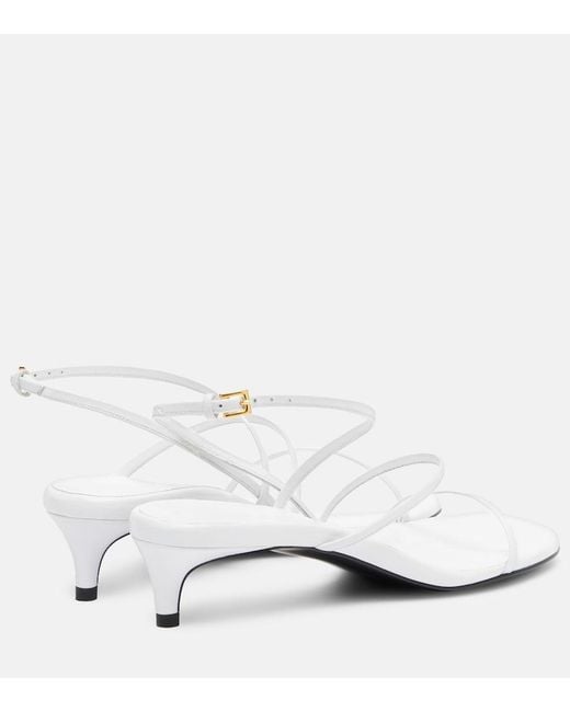 Khaite White Loop 35 Leather Sandals