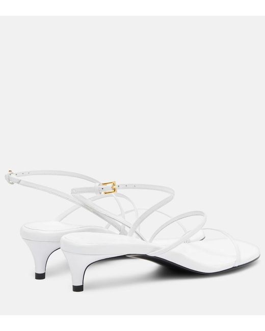 Khaite White Loop 35 Leather Sandals