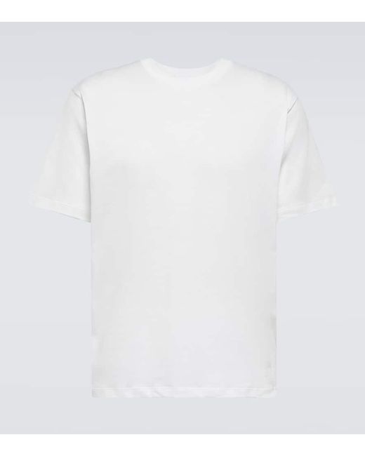 T-shirt in cotone e seta di Lardini in White da Uomo
