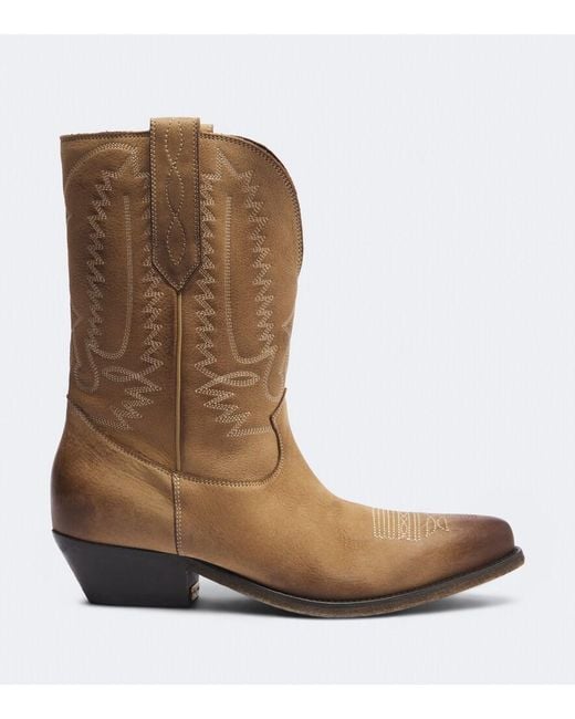 Golden Goose Deluxe Brand Brown Wish Star Leather Cowboy Boots