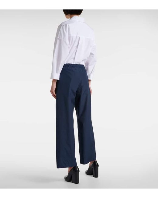 Pantaloni in popeline di cotone di Max Mara in Blue